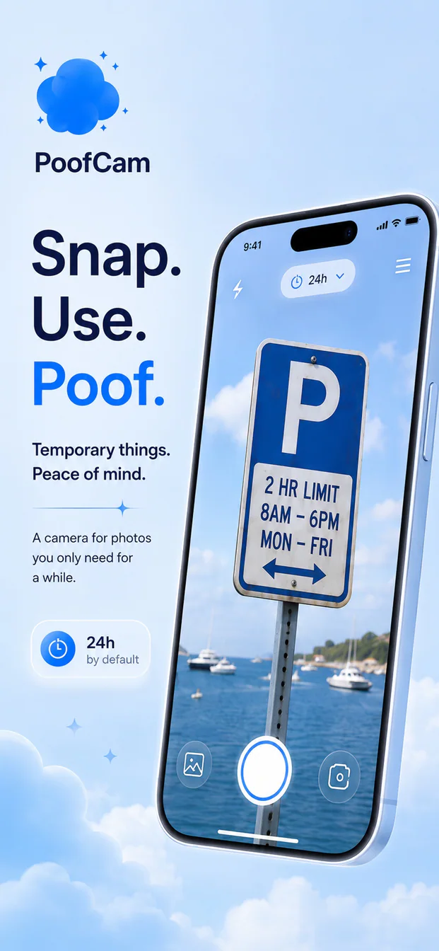 PoofCam app screen